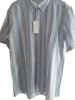 Clothes Truck 半袖シャツ LLサイズ 青系ストライプ爽やか