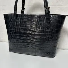 極美品　高級　BAGFAN クロコダイルレザー　トートバッグ　ブラック　黒