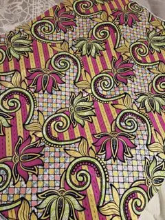 【SALE】キラキラハデハデ柄アフリカ布(金箔入り)1ヤード
