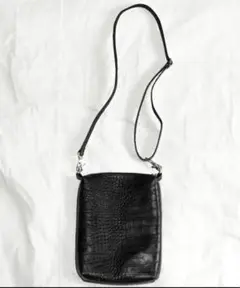 KAIKO クロコダイル ショルダーバッグ 黒 サコッシュ