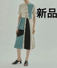 新品 ダブルボタンシャツワンピース