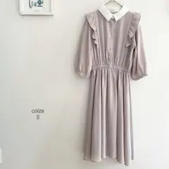 colza 衿付ワンピース くすみピンク　8894