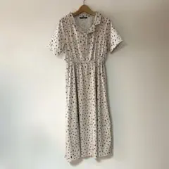 SPRAY PREMIUM 総柄 レトロ ロングフレアワンピース　F