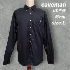 caveman 長袖シャツ Men's size:L 黒 US古着 アメカジ