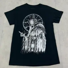 闇医者　ペストマスク　トップス　半袖　Tシャツ　古着　ブラック　黒　S