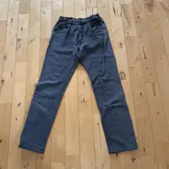 グレー ウエストゴム ロングパンツ