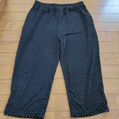【値下げ】黒/白ドット テロテロ生地　パンツ Lサイズ