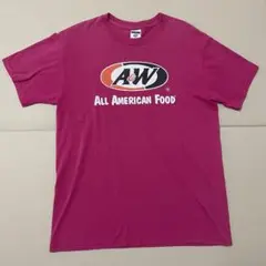 沖縄 A&W エンダー ロゴプリントTシャツ ピンク