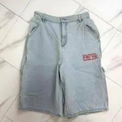 SEQUENZ シークエンズ　ワイドバギーデニムショーツ ペインター　Lサイズ