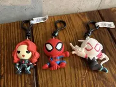 未使用　スパイダーマン　ラバーマスコット　キーホルダー 3点セット