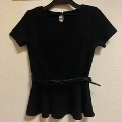 Tシャツ ブラック リボンベルト付き★
