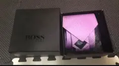 箱無し発送　BOSS ドット柄 ネクタイ 紫