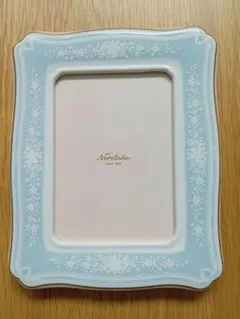 Noritake 水色 花柄 フォトフレーム