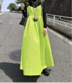 PERNA キャミソールワンピース　イエロー　黄色