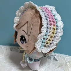 〈ホワイト×ミックス色〉ぬい服　ヘッドドレス　にじぬい　ちびぐるみ