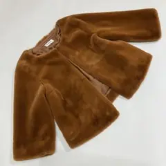 【試着のみ】インゲボルグ イエローブラウン フェイクファー ショートコート