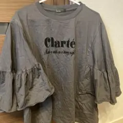 新品　helm Clarté フリルスリーブ グレーシャツ