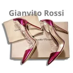 【美品】Gianvito Rossi METAL HOLLYグリッターパンプス
