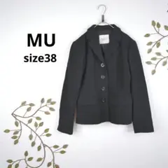 ✨️冬物セール✨️MU ▶ アンゴラ混ジャケット サイズ38 黒 日本製