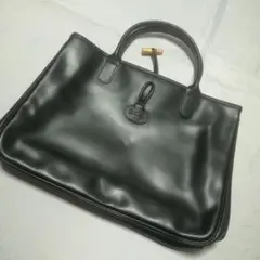 10未使用 ロンシャン LONGCHAMP ハンドバッグ レザー 黒