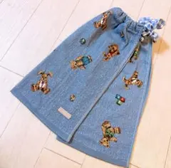 おりこうエプロン フタフタ コトリ くま うさぎ 青 2枚 エプロン スタイ