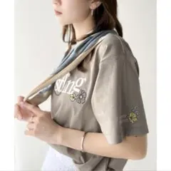 【新品】クラシカルエルフ 2025夏 ロゴ フラワー刺繍ビッグTシャツ Ｍサイズ