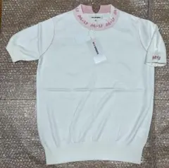 12時迄MUSPORTSゴルフロゴ刺繍ニットポロシャツサイズ42 新品未使用タグ