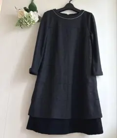 KUMIKYOKU クミキョク ウール100%ワンピース グレー 2