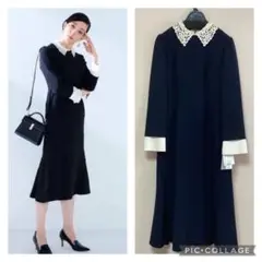 【新品タグ付】セルフォード 刺繍カラータイトワンピース