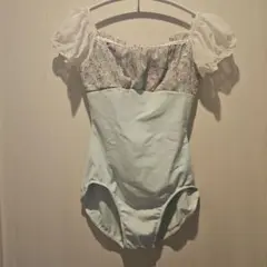 ange 水色 レオタード フリル袖