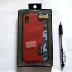 iPhoneX ケース　新品　ミレピィ　赤　ワインレッド　迷彩