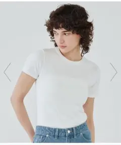 プチバトー　クルーネック半袖Tシャツ　ホワイト　Mサイズ