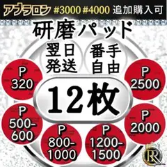⭕12 研磨パッド12枚 (ご希望の番手を組み合わせてお選びいただけます)⓿❽Ⓐ