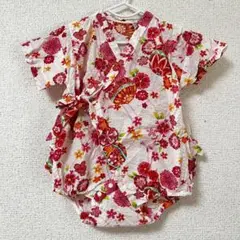 甚平　ロンパース　80cm 女の子　白色　花柄