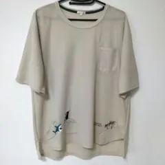 【M〜L】レーヨン混Tシャツ ゆったり 刺繍