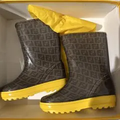 イタリア製 FENDI レインブーツ パープル 紫 梅雨 フェンディ