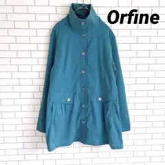 【Orfine】タートルネック薄手ジャケット ブルゾン ブルー M ポケット