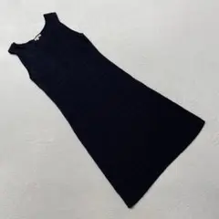 Lui Chantant ノースリーブワンピース チ エック柄 38 ネイビー