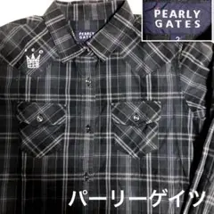 【好デザイン❗️】秋先に❗️PEARLY GATES 総柄 王冠 長袖シャツ