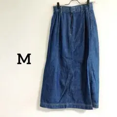 即購入OK✨デニムロングスカート【M】ブルー ジーンズ ウエストボタン