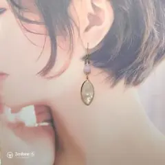 No.79◆天然石ピアス♡クンツァイト♡水晶♡シェルチャーム