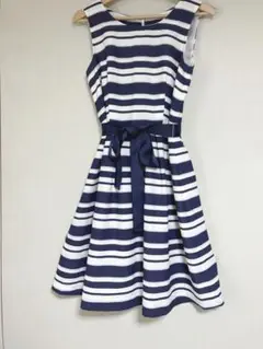 新品　ストライプ　リボンが可愛いワンピース
