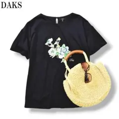 【美品】 【上質】 日本製 ダックス 半袖 Tシャツ 42 ネイビー ♪