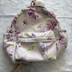 ブランシェス 花柄リュック 薄紫色