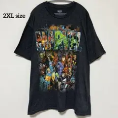 MARVEL キャラクター集合ロゴ Tシャツ 2XL US古着 ビックサイズ