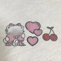 デコうちわ パーツ ストーン ねこ ハート さくらんぼ