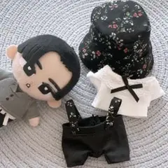 すのチル　ぬい服セット　ブラウス&サスペンダーパンツ&バケハ