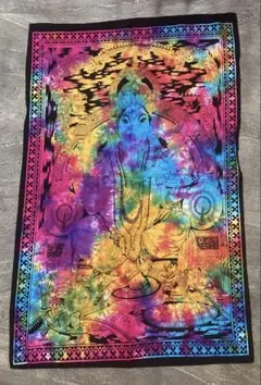 ボヘミアン風カラフル神像プリント生地 106cmx68cm