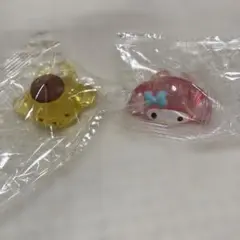 ガチャガチャ　ファッションリングジュエルクリア マイメロディ　ポムポムプリン