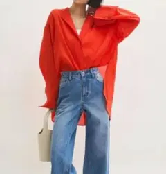 ADAM ET ROPÉ FEMME 【サステナブル】バックオープンシャツ